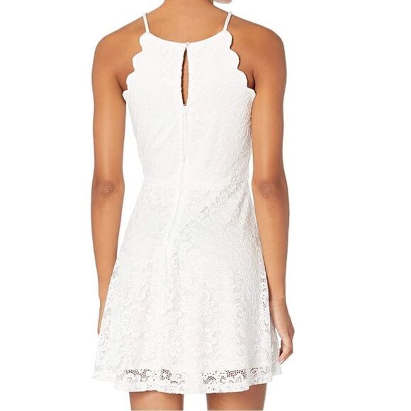 A. Byer Women's Lace Fit and Flare Dress, Off White, Size 8. - Picture 3 of 13